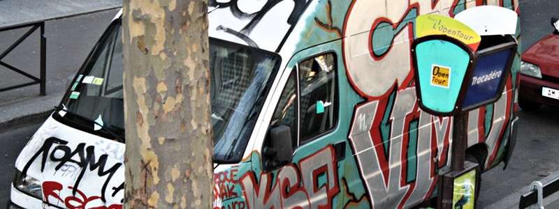 Graffiti Van in Paris, France